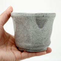 かみ山陶器 盆栽鉢 信楽焼 植木鉢 白マット中深 3号 263471 1個（直送品）