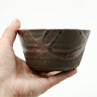 かみ山陶器 盆栽鉢 信楽焼 植木鉢 鉄釉浅 12×8cm 263478 1個（直送品）