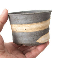 かみ山陶器 盆栽鉢 信楽焼 植木鉢 刷毛目ソリ浅 10×7cm 263485 1個（直送品）