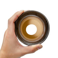 かみ山陶器 盆栽鉢 信楽焼 植木鉢 金彩ラッパ型 3号 263489 1個（直送品）