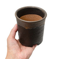 かみ山陶器 盆栽鉢 信楽焼 植木鉢 金彩寸胴 3.5号 283211 1個（直送品）