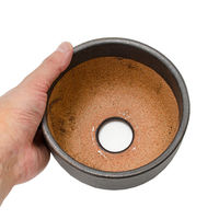 かみ山陶器 盆栽鉢 信楽焼 植木鉢 黒マット尻丸 5号 283213 1個（直送品）