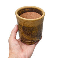 かみ山陶器 盆栽鉢 信楽焼 植木鉢 切立鉄釉 3.5号 283218 1個（直送品）