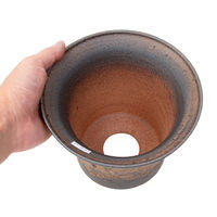 かみ山陶器 盆栽鉢 信楽焼 植木鉢 金彩大深ソリ 6号 294863 1個（直送品）