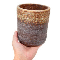 かみ山陶器 盆栽鉢 信楽焼 植木鉢 茶釜変切立 294866 1個（直送品）