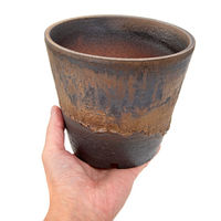 かみ山陶器 盆栽鉢 信楽焼 植木鉢 金彩深ソリ 5号 294864 1個（直送品）