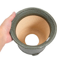 かみ山陶器 盆栽鉢 信楽焼 植木鉢 ソリひねり青銅 6.5号 295419 1個（直送品）