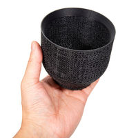 bachi 多肉植物 Gyropot 二丈(にじょう) 黒 3号鉢 297486 1個（直送品）