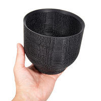 bachi 多肉植物 Gyropot 二丈(にじょう) 黒 4号鉢 297488 1個（直送品）