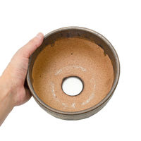 かみ山陶器 盆栽鉢 信楽焼 植木鉢 金彩尻丸 6号 283214 1個（直送品）