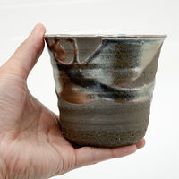 かみ山陶器 盆栽鉢 信楽焼 植木鉢 鉄釉ソリ深 11×9cm 263479 1個（直送品）