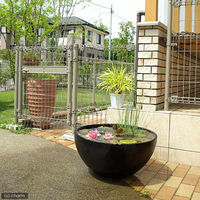 リーフ 睡蓮鉢 睡蓮鉢(メダカ鉢) 凛 RIN 丸型 ブラック M 44919 1個（直送品）