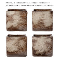 リーフ 睡蓮鉢 国産 手作り睡蓮鉢 益子焼 彩(SAI) 角 粗目 白 96598 1個（直送品）