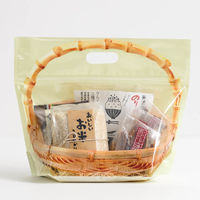 ヘッズ 竹かごジップ付バッグ/ナチュラル-M TBN-ZM 1セット（1袋（30枚入）×5）