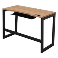 リスム デスク W1000×D450 ウォルナット×ブラック脚 2ヶ口コンセント付き RFFLD-1045DM-BL 1台（直送品）