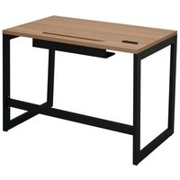 リスム デスク W1000×D600 ウォルナット×ブラック脚 2ヶ口コンセント付き RFFLD-1060DM-BL 1台（直送品）