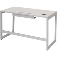 イオスコレクション リスム デスク W1200×D600 ホワイト×ホワイト脚 2ヶ口コンセント付き RFFLD-1260WH-WL 1台（直送品）