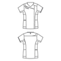 住商モンブラン スクラブ レディス 半袖 アクアマリン/アイボリー LL MS354-4905 1枚（直送品）