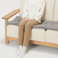 無印良品 綿洗いざらしシートクッション ロングタイプ ５０×１５０ｃｍ グレーストライプ 良品計画