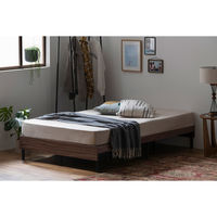 アイリスオーヤマ ウッドスチールベッド セミダブル 幅1200×奥行1974×高さ300mm ブラック/ウォールナット 1台（直送品）