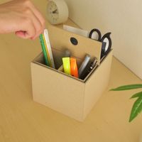 ナカバヤシ 紙製収納リトレイ ハンドルボックス クラフト RTY-HB01KR 1個