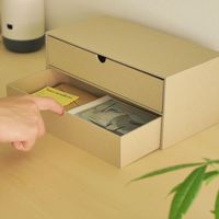 ナカバヤシ 紙製収納リトレイ チェストワイド2段 クラフト RTY-CW01KR 1個