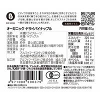 有機素材 ドライフルーツ チャック付 小袋 BIONOWA オーガニック ドライパイナップル 1セット（1個×5）