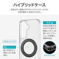 Galaxy S26 耐傷・耐衝撃ハイブリッドケース クリア/ブラック TPU ストラップホール付  衝撃吸収（直送品）