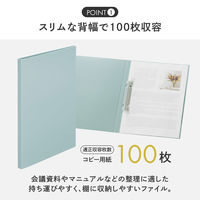 リヒトラブ Mutual ルーパーレターファイル 2穴 100枚収容可能 A4 ライトブルー F2106-14 1冊（直送品）