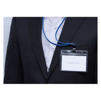 ソニック 吊下げ名札 エコノミータイプ 横型 名刺サイズ対応 青 NF-7865-B 1セット(5個)（直送品）