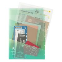 デザインフィル 5ポケットクリアホルダー A4 グラデーション柄 緑 35577006 1セット(1冊×3)（直送品）