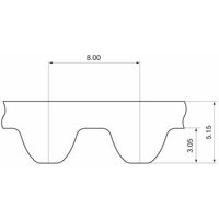 三ツ星ベルト メガトルクG3 タイミングベルト MTS8M形(超高硬度合成ゴム) 150MTS8M1024G3 1個（直送品）