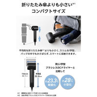 ドライヤー I字型 速乾 マイナスイオン 軽量280g コンパクト 旅行用 ポーチ付き ブラック TD620A-K テスコム 1個（直送品）