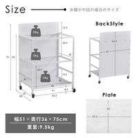 タマリビング カジュアリー フィットネスラック カジュアリー 幅510×奥行360×高さ750mm ホワイト 1台（直送品）