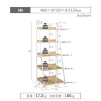 タマリビング カジュアリー マルチラック カジュアリー5段 幅600×奥行540×高さ1600mm ブラック/ブラウン 1台（直送品）