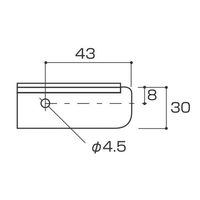 セラタ ガラス棚用水平ブラケット4爪 500 NX24-500 1セット(2本)（直送品）