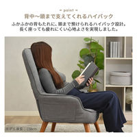 タマリビング ポポララ ハイバックソファ 1人掛 幅620mm ライトブラウン 1台（直送品）