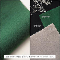 【軒先渡し】マッチングジャパン カーテン市場 音漏れ防ぐ効果、吸音カーテン 850×2230mm グリーン 1枚（直送品）