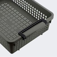 ベストコ ハンディー バスケット かご 収納 カーキ ロータイプ 日本製 MA- 4172 1個（直送品）