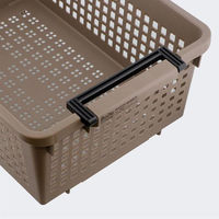 ベストコ ハンディー バスケット かご 収納 ブラウン ハイタイプ 日本製 MA- 4174 1個（直送品）