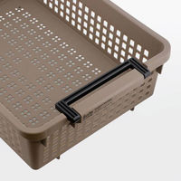 ベストコ ハンディー バスケット かご 収納 ブラウン ロータイプ 日本製 MA- 4171 1個（直送品）