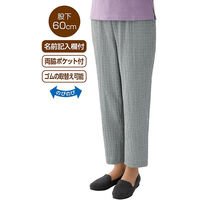 ケアファッション 涼しや格子フリーパンツ ブラック L W019746422 1着（直送品）