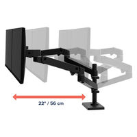 Ergotron LX Pro モニターアーム デュアル 縦/横型 グロメット取り付け ブラック 45-710-292 1台（直送品）