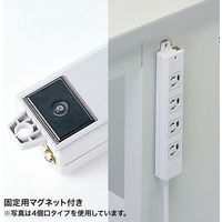 延長コード 電源タップ 2m 3P（ピン） 2個口 マグネット ホワイト TAP-KS2-2 サンワサプライ 1個（直送品）