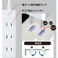 延長コード 電源タップ 3m 2P（ピン） 4個口 マグネット ホワイト TAP-SP2114MG-3WN サンワサプライ 1個