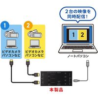 サンワサプライ HDMIキャプチャー(2入力・スイッチャー付き) USB-CVHDUVC5 1個（直送品）