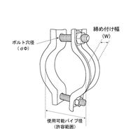 山脇産業 抱き合わせクランプ(鉄製) 65.0~74.0mm 91-070 1個 68-5263-08（直送品）