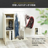 【軒先渡し】B.Bファニシング Noxia 収納付きハンガーラック 幅700×奥行265×高さ850mm ライトブラウン 1台（直送品）