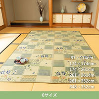 イケヒコ 綾花 い草ラグ 870×1740mm グリーン 1030970120102 1枚（直送品）