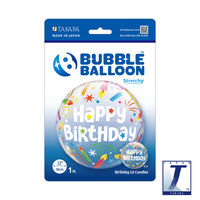 490mmのバブルバルーン00009: BIRTHDAY LIT CANDLES 0201444007 1セット(10枚入)（直送品）